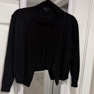 Elegant Black Open Front Cardigan by Charter Club